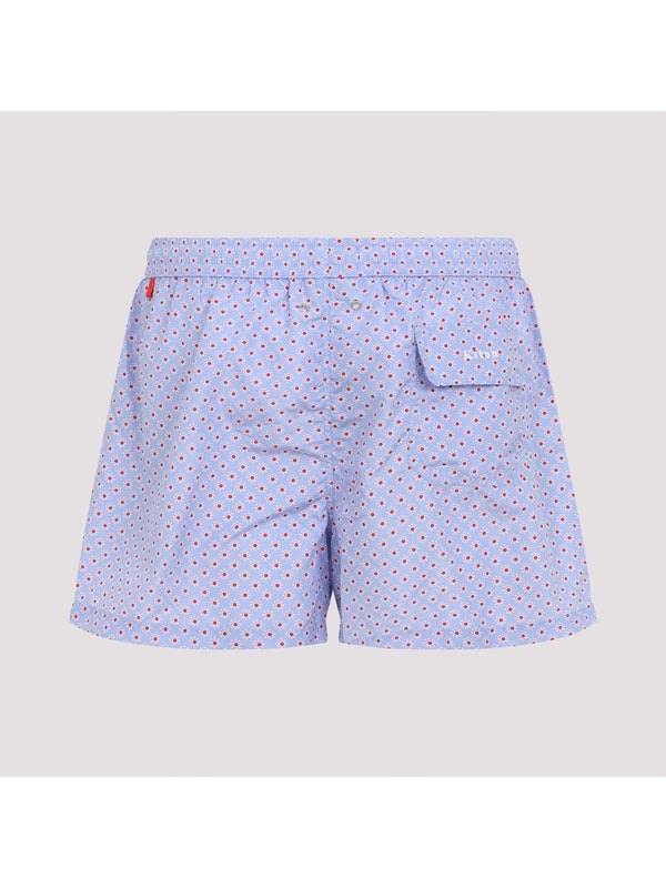 Dot Pattern Drawstring Swim Shorts