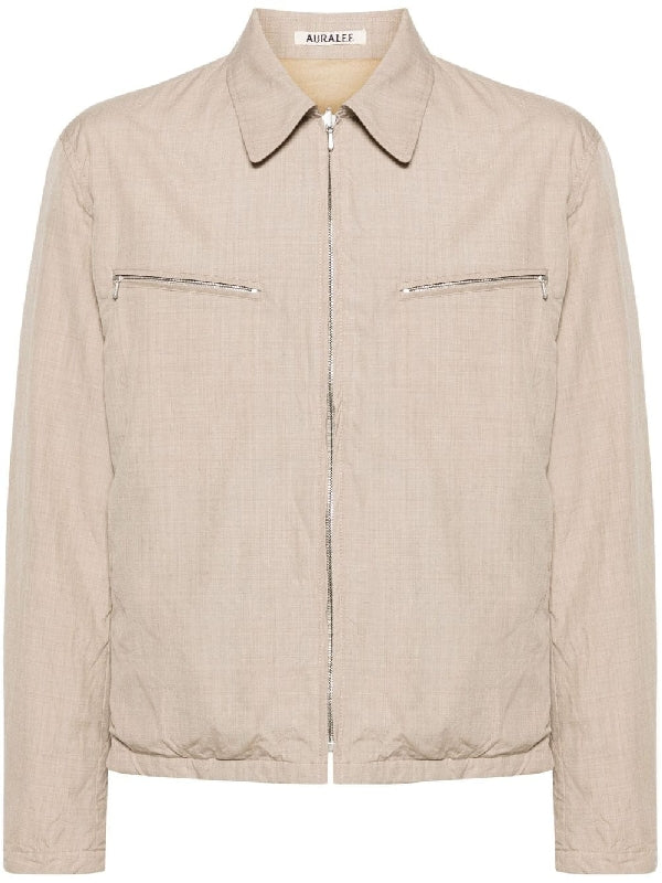 High Count Wool Zip-Up Jacket