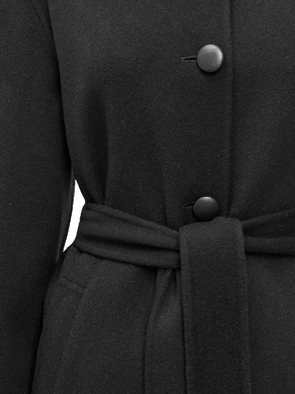 Belted Single Hooded Coat