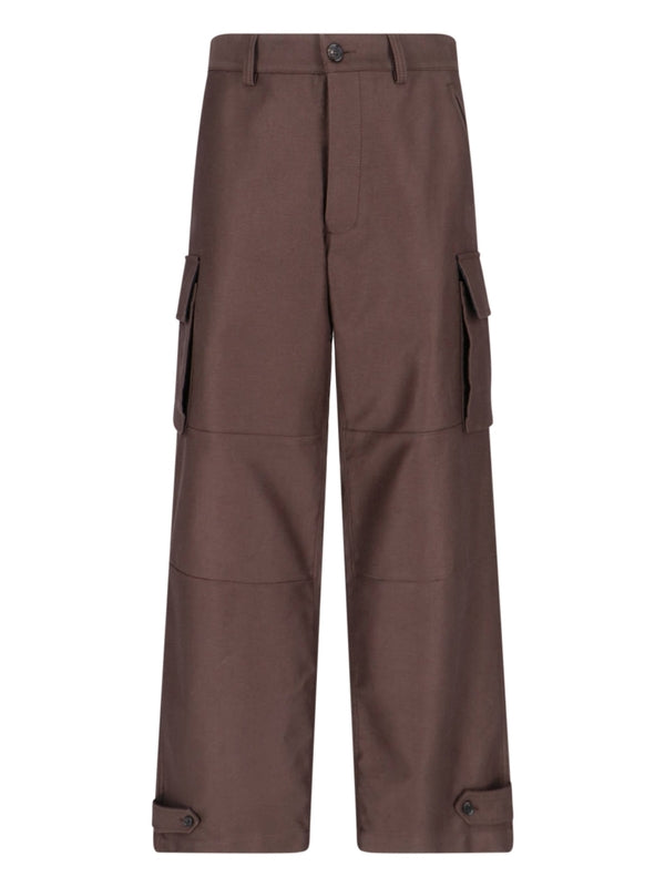 Wide Cotton Cargo Pants