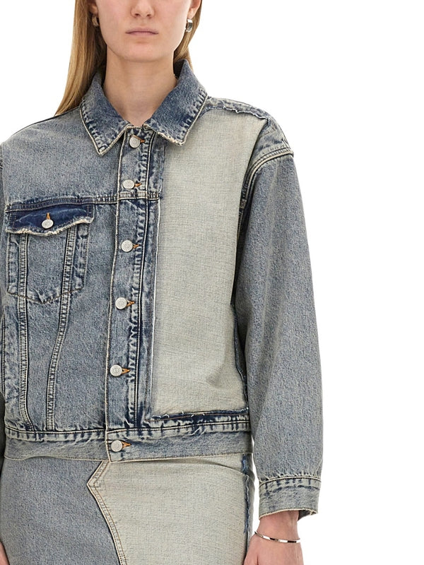 Asymmetric Cotton Denim Jacket