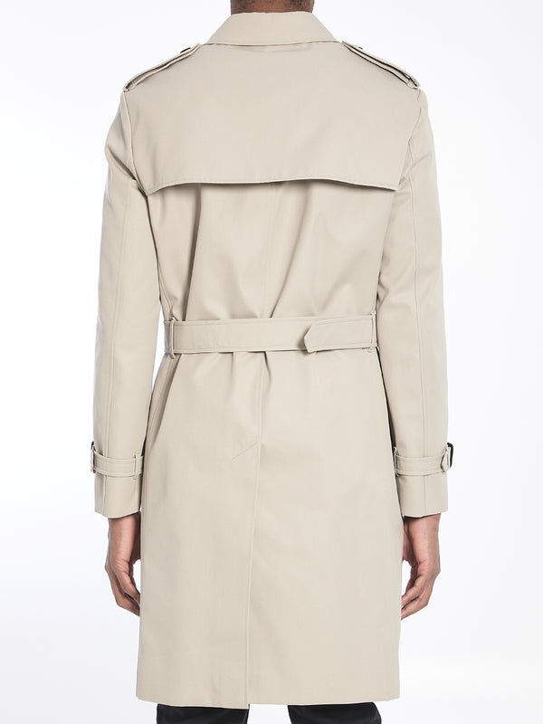 Cotton Blend Long Trench Coat