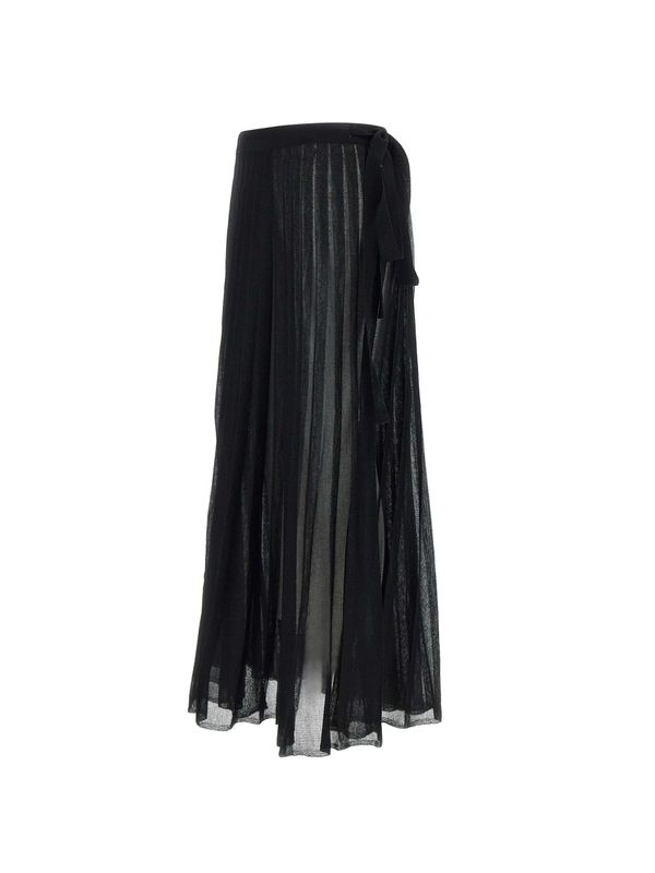 Pleats Detail Wrap Skirt