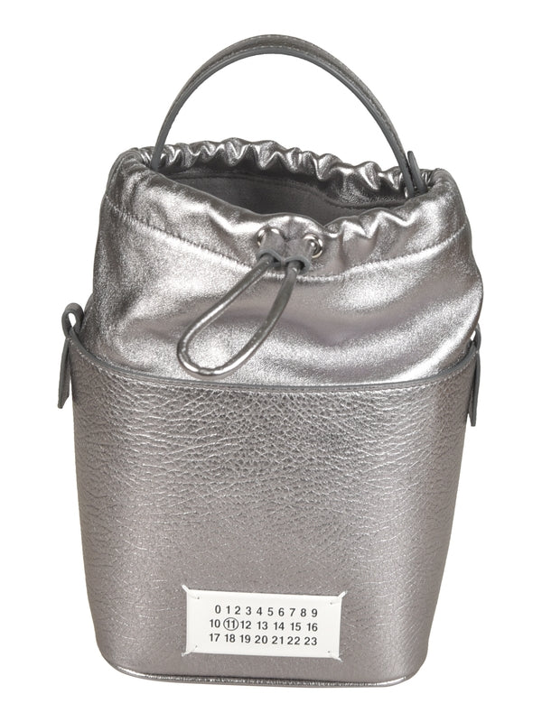 5ac Metallic Leather Small Bucket Bag