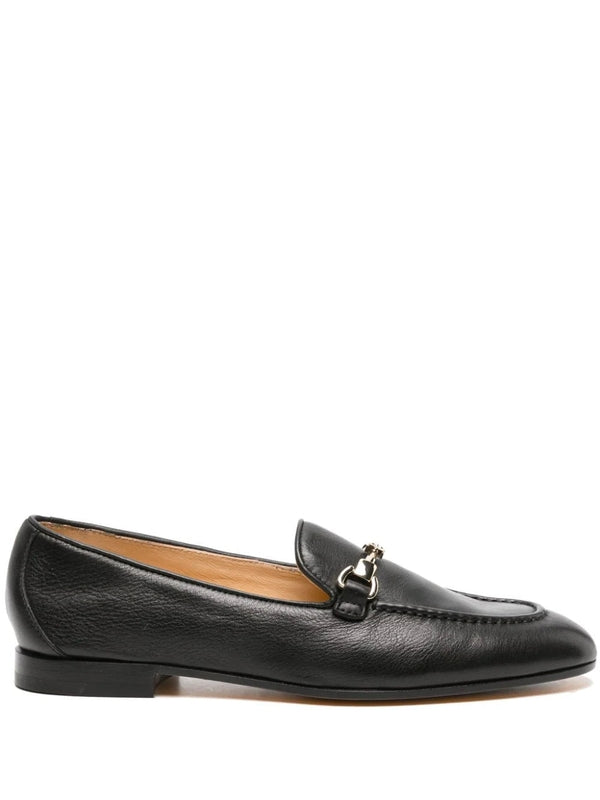 Buckle Detail Leather Loafers