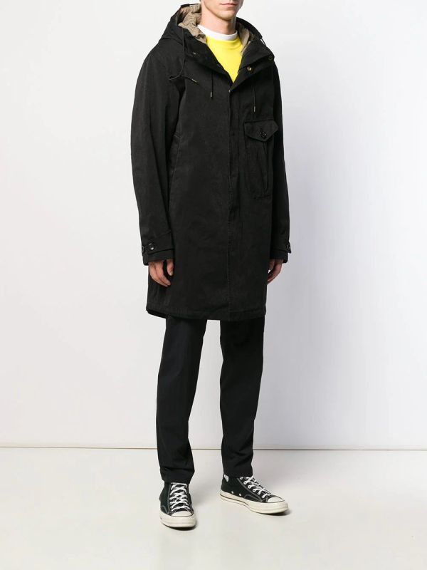 Flap Pocket Drawstring Hooded Parka