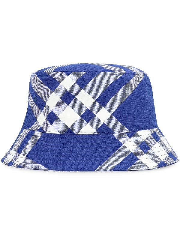 Check Wool Blend Bucket Hat