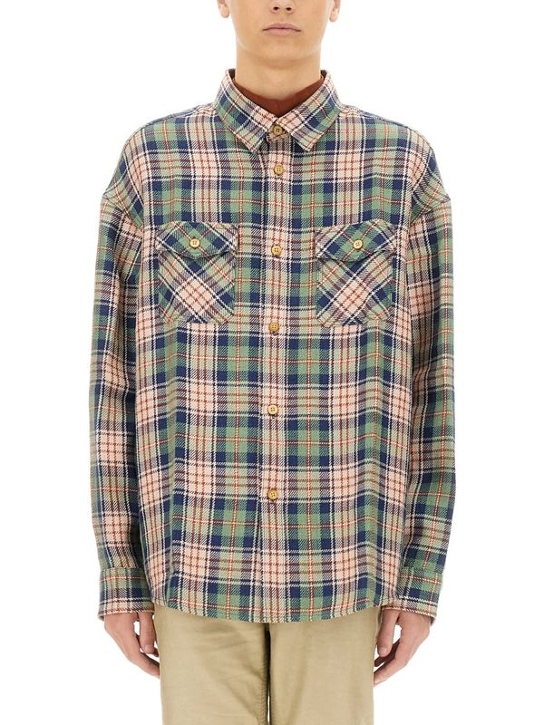 Checked Wool Linen Shirt