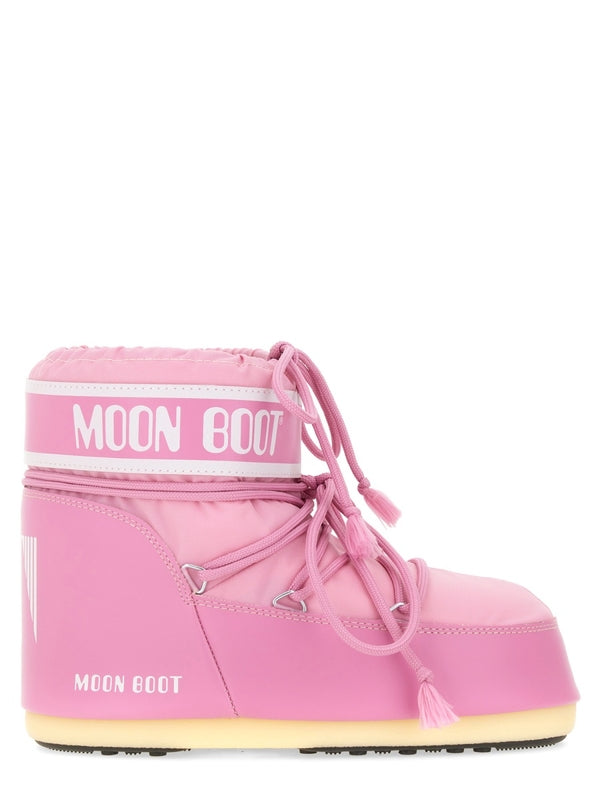 Moon Boot Pink Lace-Up Boots