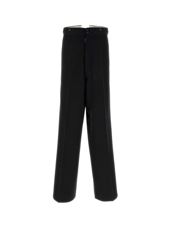 Back Belt Detail Wide Wool
  Pants