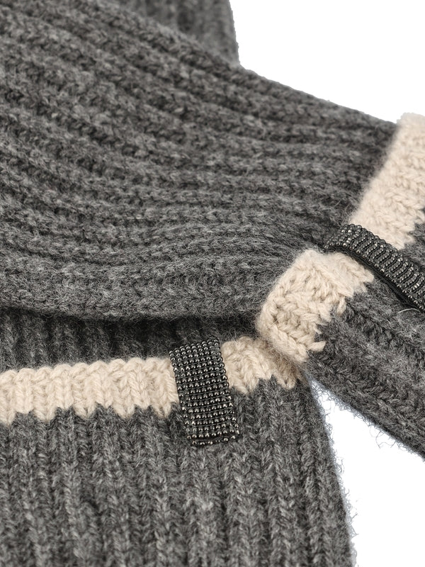 Monili Detail Cashmere Gloves