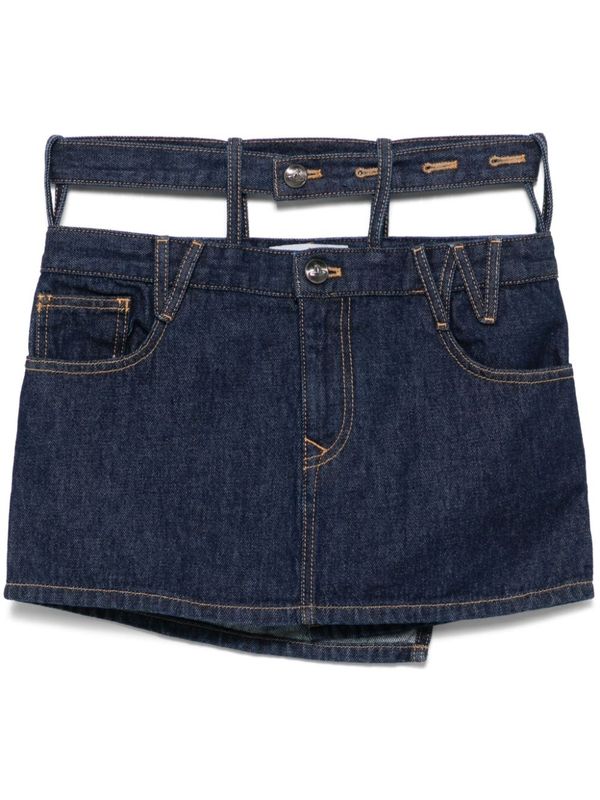 Waist Cutout
  Denim Mini Skirt