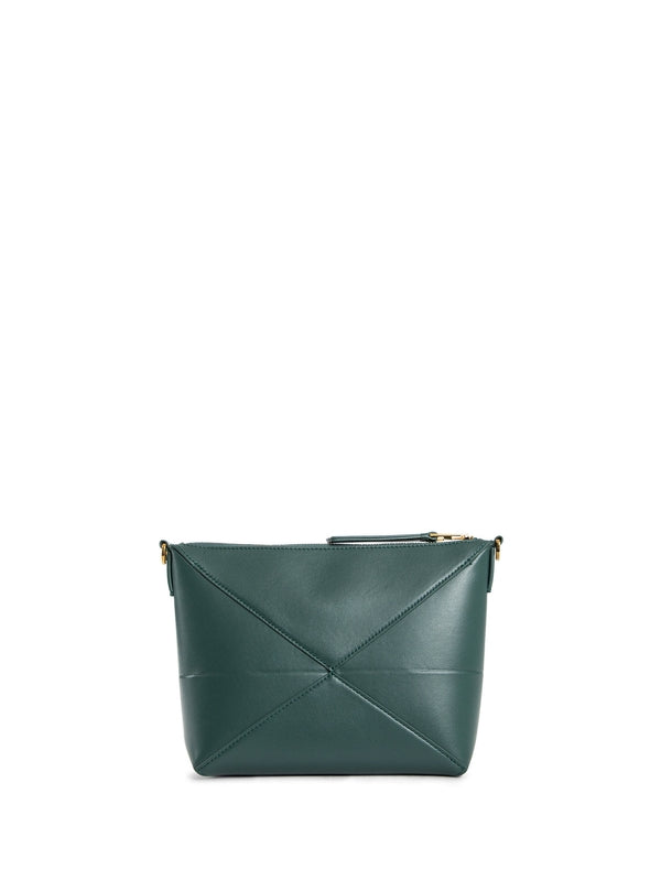Puzzle Fold Logo Leather Shoulder Bag