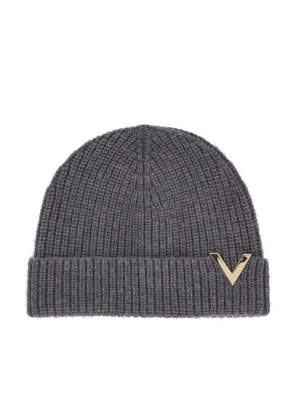 V Logo Wool Beanie