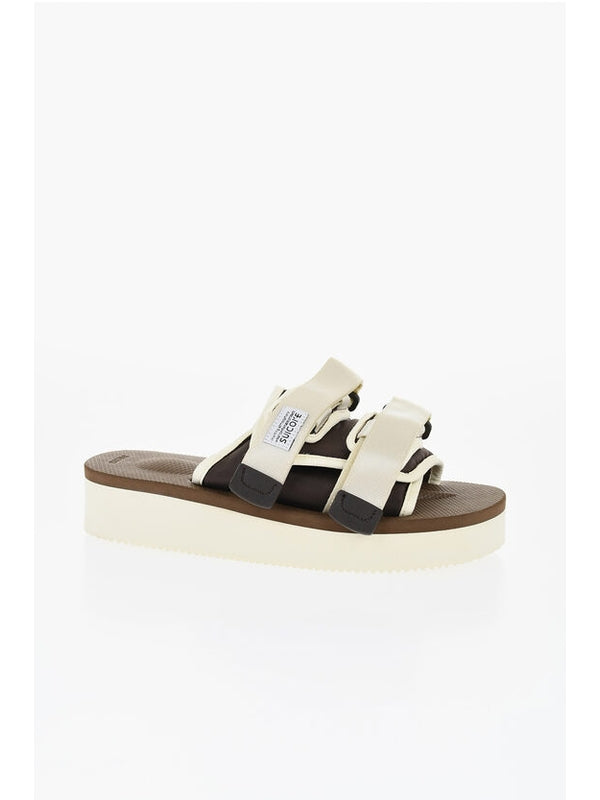Suicoke White Brown Slides