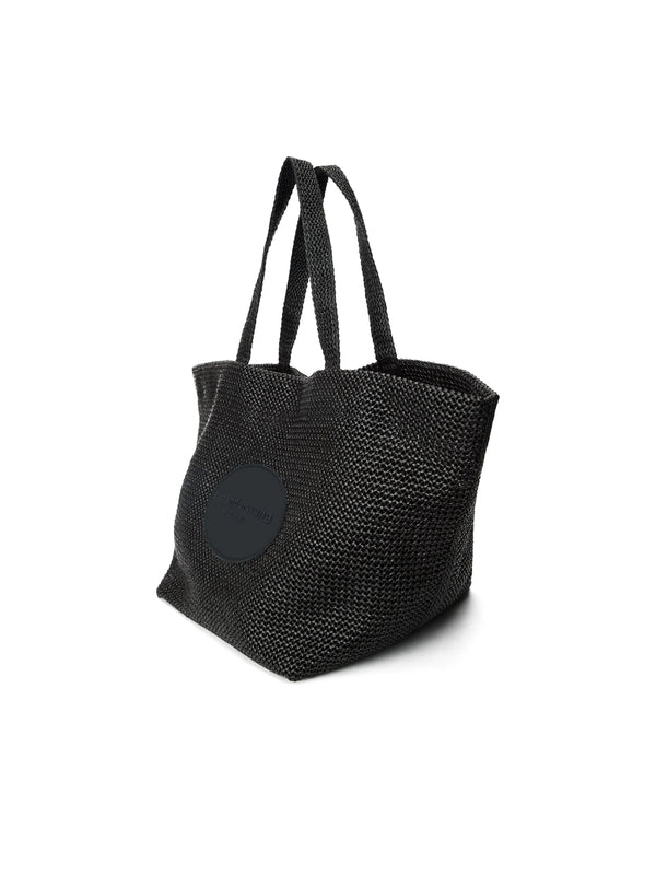 Logo Patch Raffia Xl Tote Bag