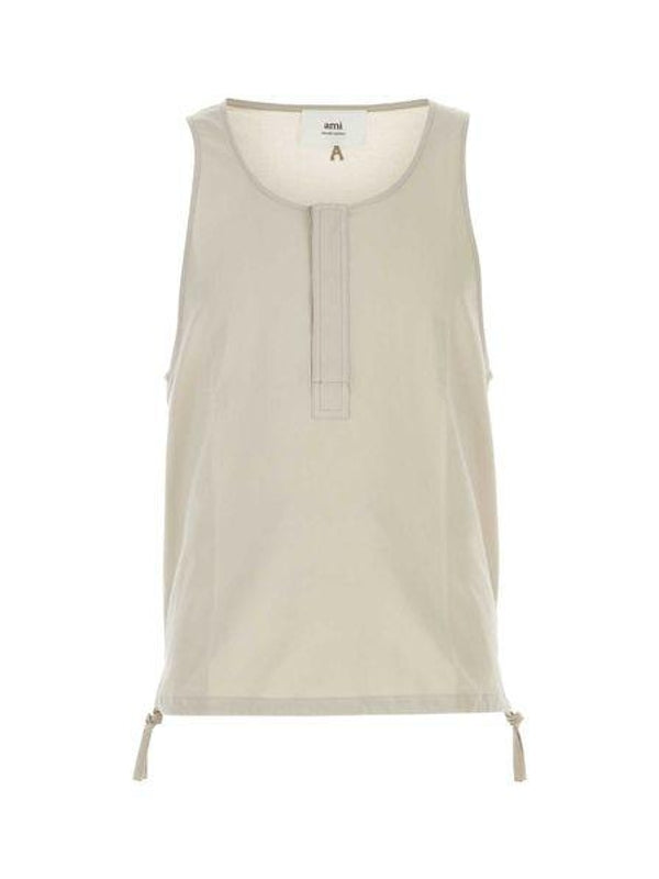 Drawstring Cotton Tank Top