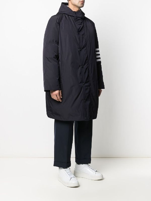 Diagonal Bar Poly Hood Parka