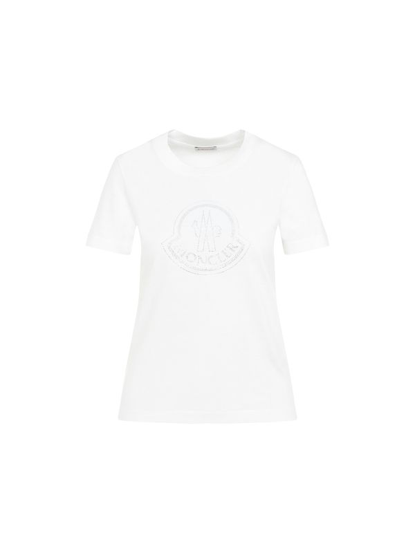 Rhinestone Logo Cotton Short
  Sleeve T-Shirt