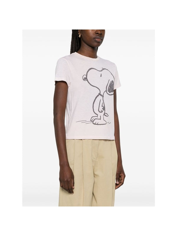 Snoopy Print Cotton Blend
  Short Sleeve T-Shirt