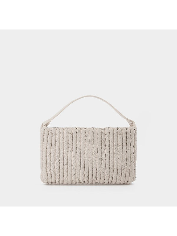 Vegan Leather Knit The Square Tote
  Shoulder Bag