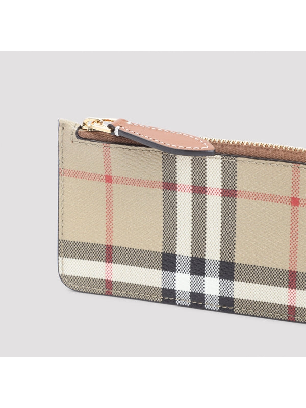 Burberry Checked Beige Card Holders