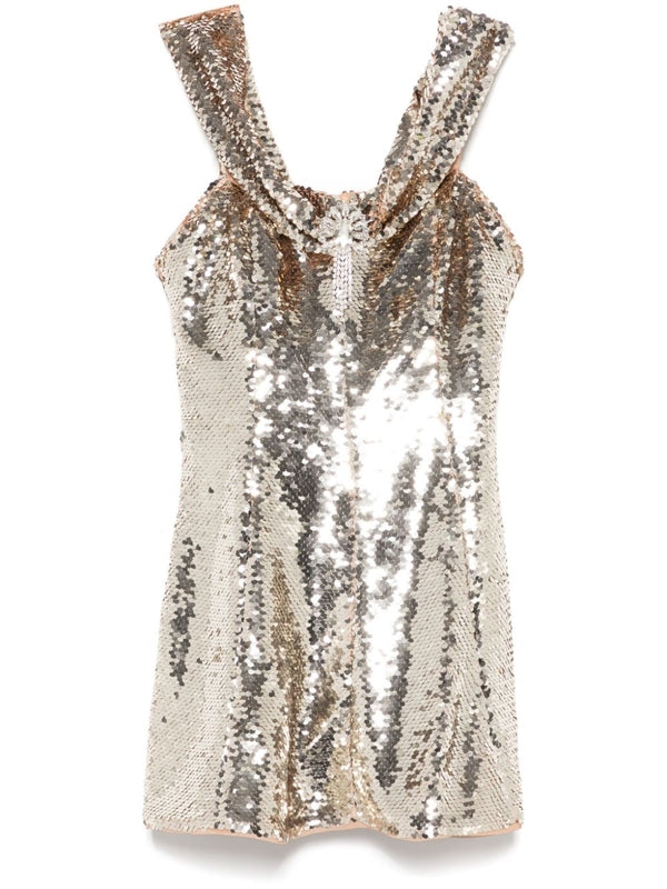 Allover Sequin Off-Shoulder Mini Dress