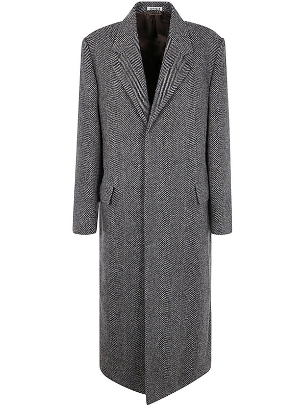 Wool Blend Single Breasted Coat