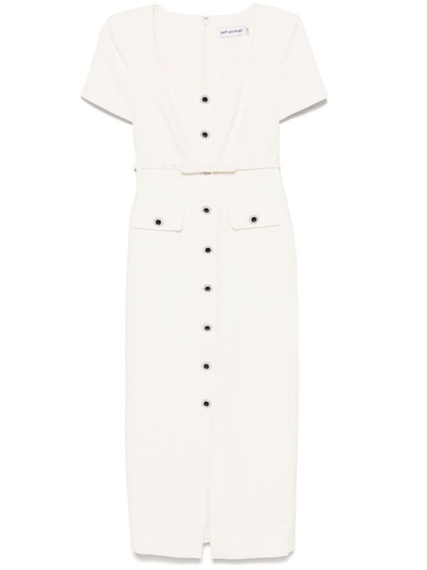 Square Neck
  Button-Up Long Dress