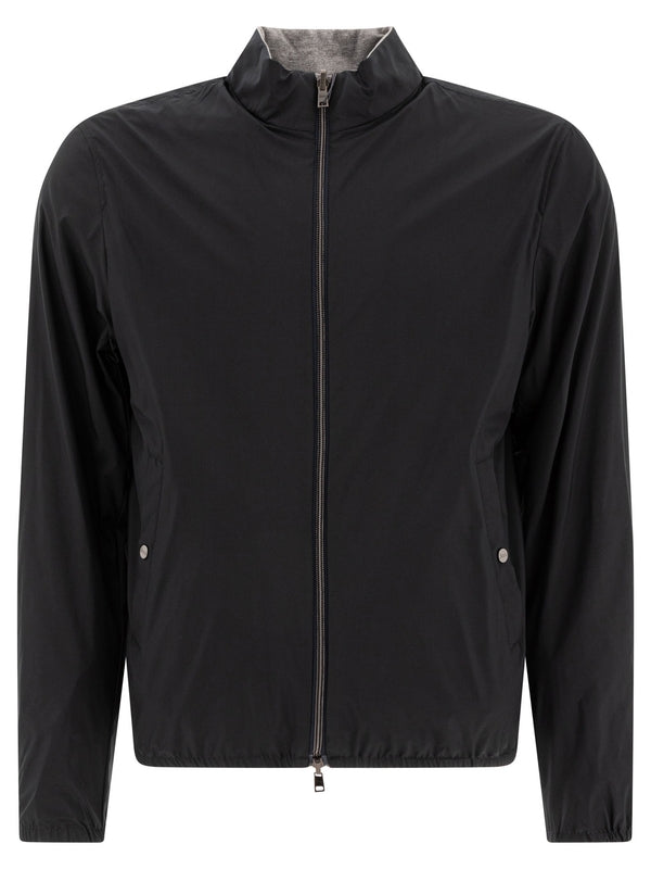 Reversible High Neck Zip-Up Jacket