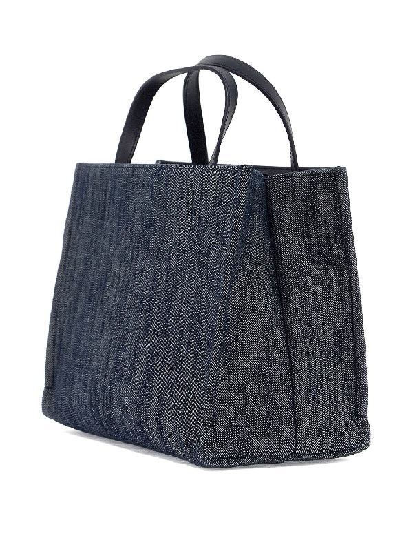 Venna Logo Denim Tote Bag - Jente