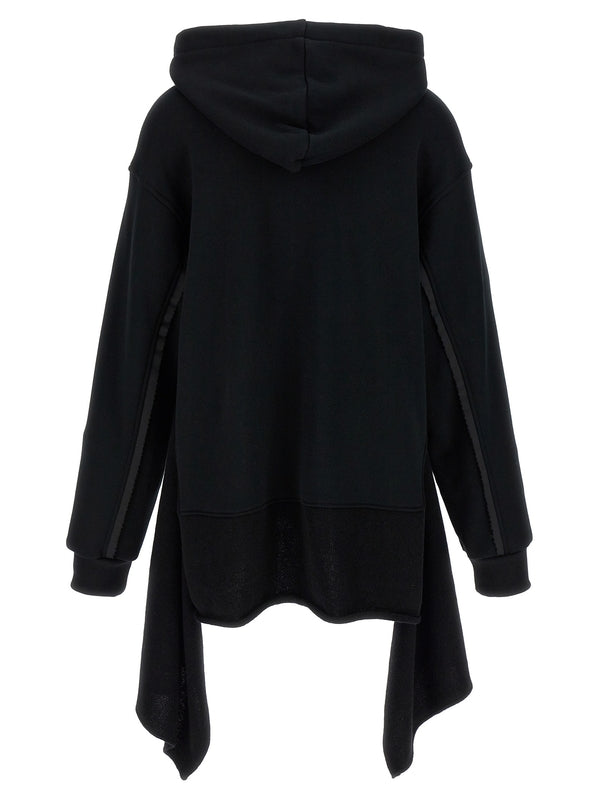 Asymmetric
  Wool Insert Hooded Zip-Up