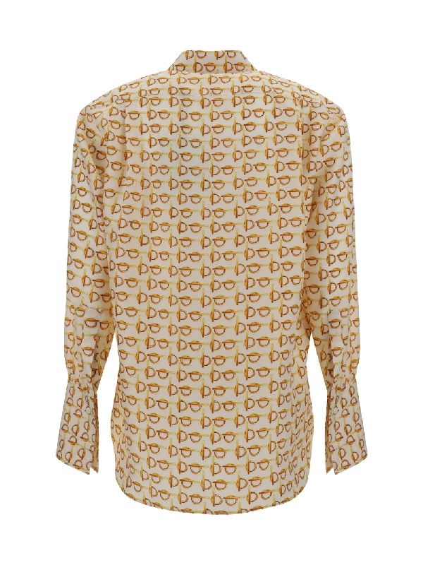 Allover B Logo Silk Shirt