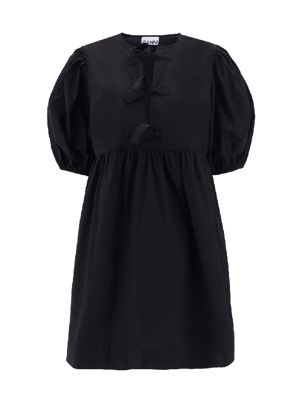 Puff Sleeve Tie Mini Dress