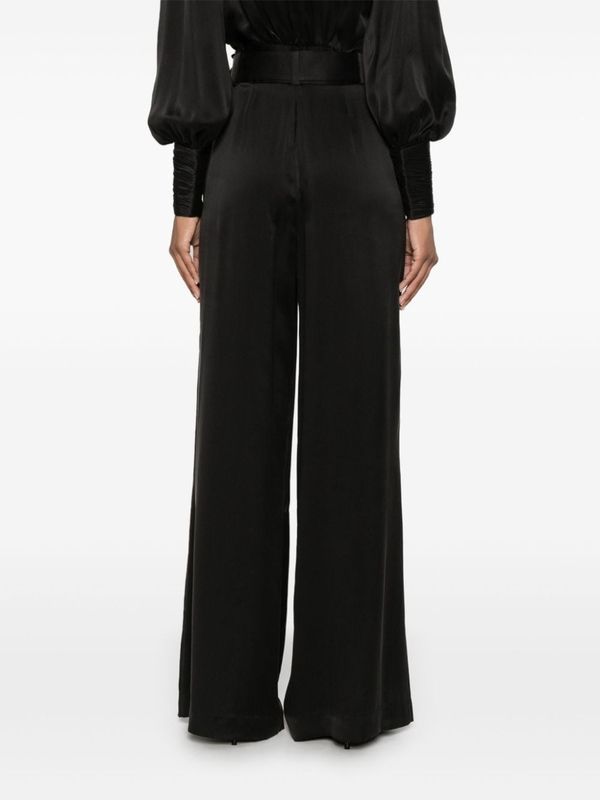 Black Belt Silk Pants