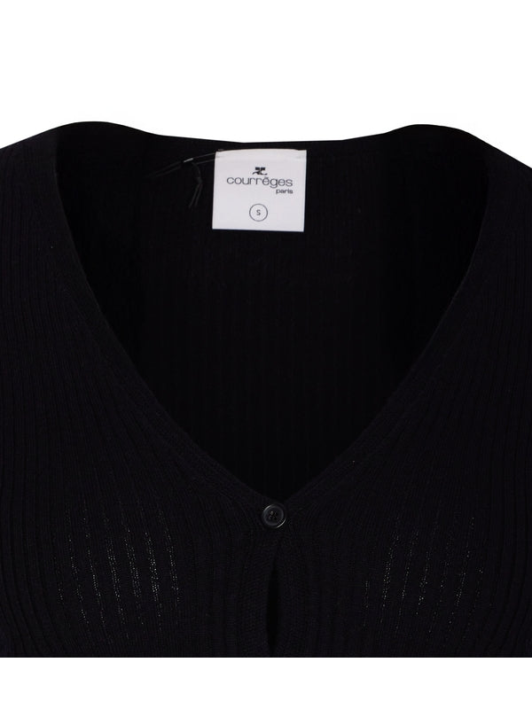 Crop Rib Cotton Cardigan