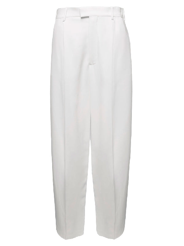 White Wide Tailored Pants