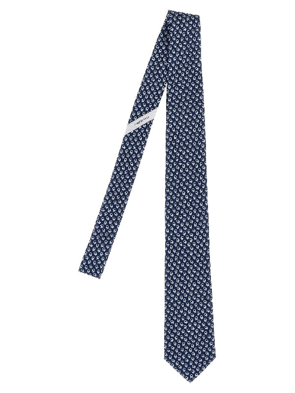 Gancini Printing Silk Tie