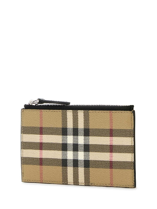 Vintage Check Zipper Cardholder