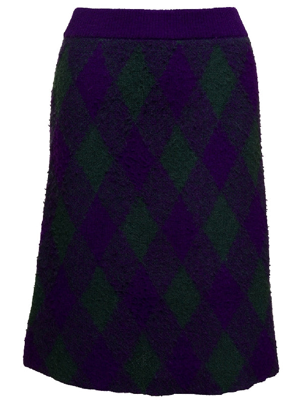 Argyle Wool Skirt