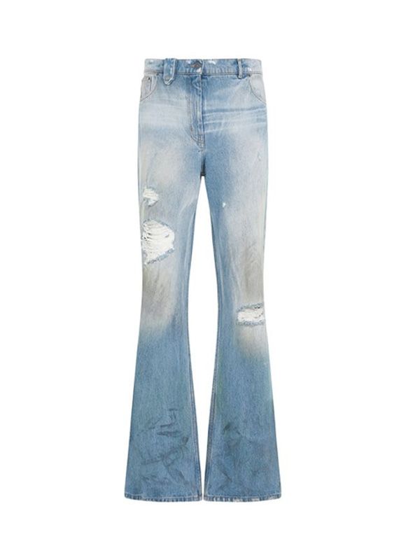 Flare Distressed Denim Pants