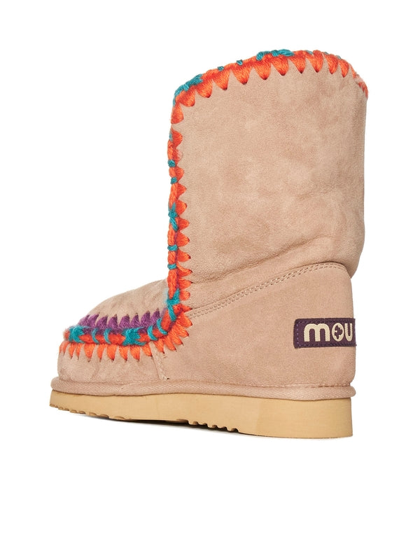 Pink Leather Mid Boots