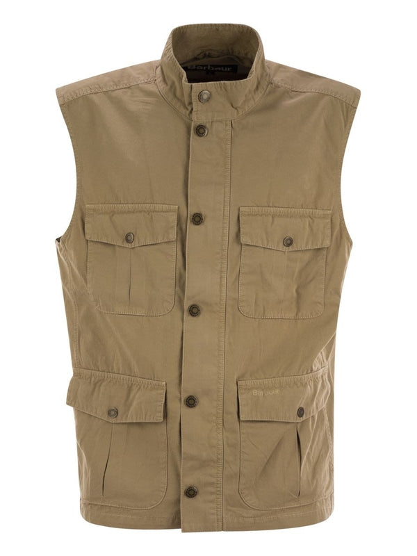 High Neck Multi Pocket Cotton Vest