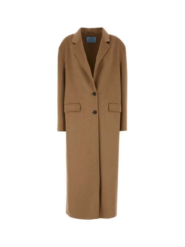 Single-Breasted Angora Wool Coat