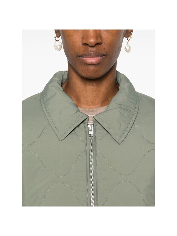 Nylon Quilted Zip Collar
  Jacket