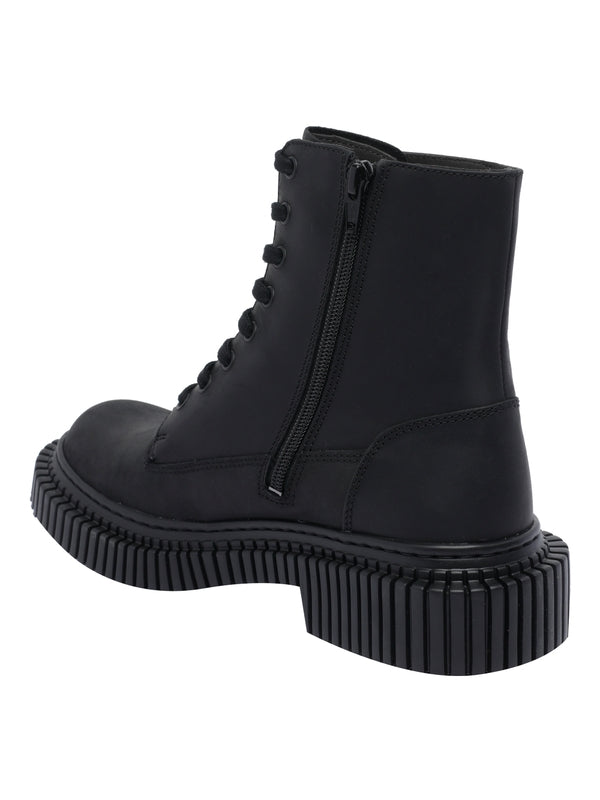 Camper Black Lace-Up Boots