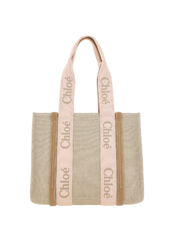 Woody Logo Strap Medium Tote
  Bag