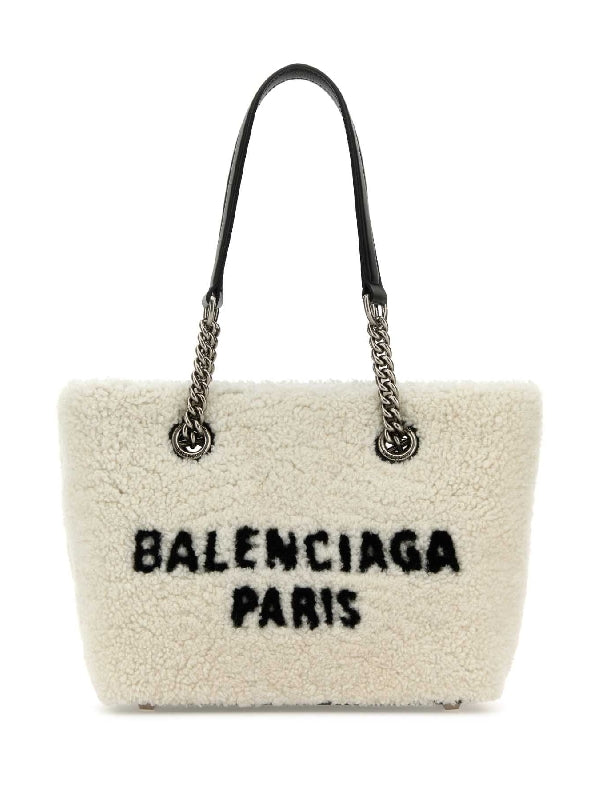 BALENCIAGA - Balenciaga Duty Free Small White Tote Bags - Jente