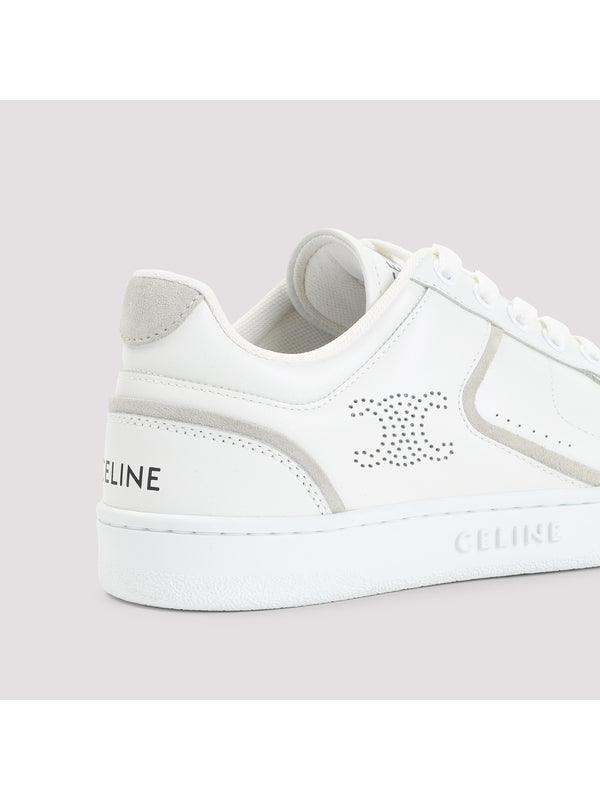 Triomphe Logo Leather Low-Top Sneakers