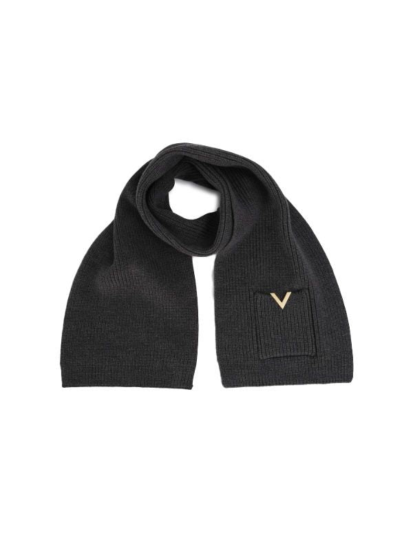 V Logo Wool Muffler